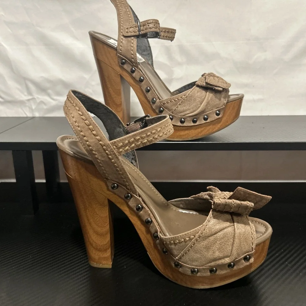 Jessica Simpson JS-TERRII  COFFEE/SUMMER HAZE Open Toe Heel Size 7.5